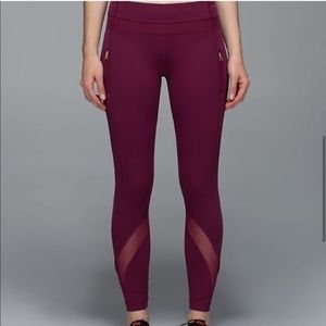 Lululemon Inspire Tight II (Mesh) sz 8 Burgundy